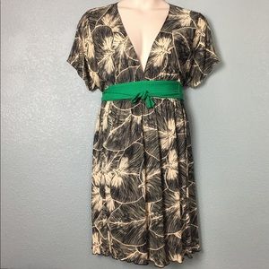 Anthropologie Leaf Print “Clockwork Dress”